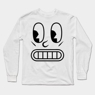 Black Surprise Emoji Long Sleeve T-Shirt